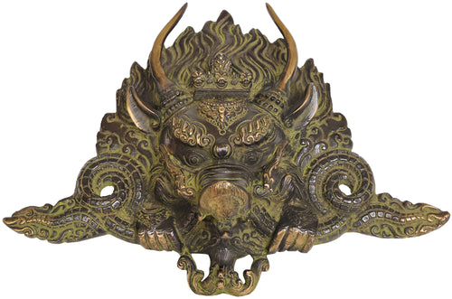 Brass Wrathful Buddha Wall Mask